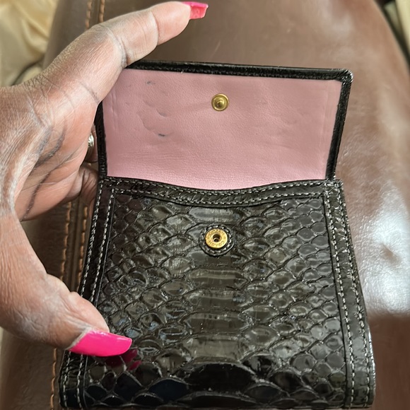 Coach Hampton Embossed Python Black Patent Leather and Matching French Wallet - Picture 9 of 10